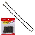A pack of 100 professional-grade 1 3/4 inch bronze ball-tipped hair pins.