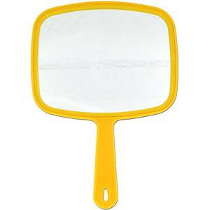 Medium LQQKS hand mirror with ergonomic handle for precise makeup and grooming.