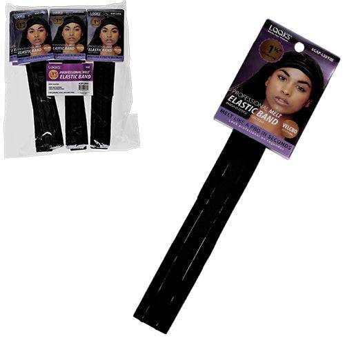 LQQKS 1 1/8 inch melt elastic band with silicone grip in black and brown