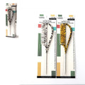 LQQKS metal pin tail hair comb with black and yellow animal print design and curved handle