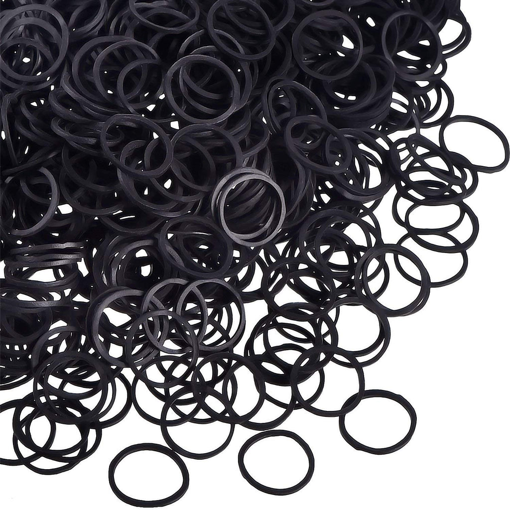 LQQKS Black Pony Holder Bands - 500 Count Professional Hair Elastics