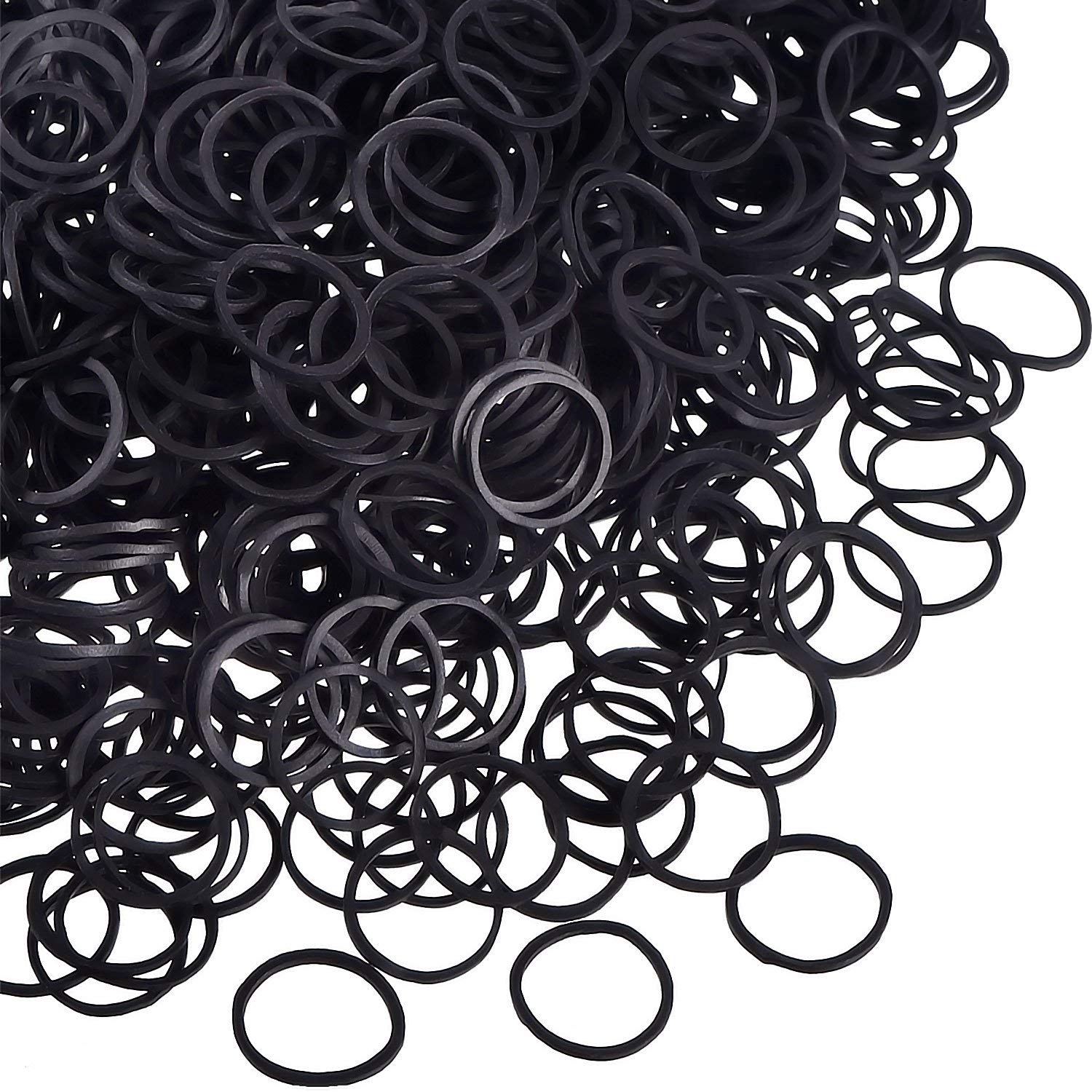 LQQKS Black Pony Holder Bands - 500 Count Professional Hair Elastics