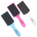 LQQKS rectangular double-sided pedicure board in pastel blue, pink, and white sitting on a clean bathroom surface.