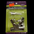 A set of 10 professional silver single prong clips for hair styling and home organization.