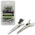 Set of 80 silver single prong clips by LQQKS for hair styling and office organization
