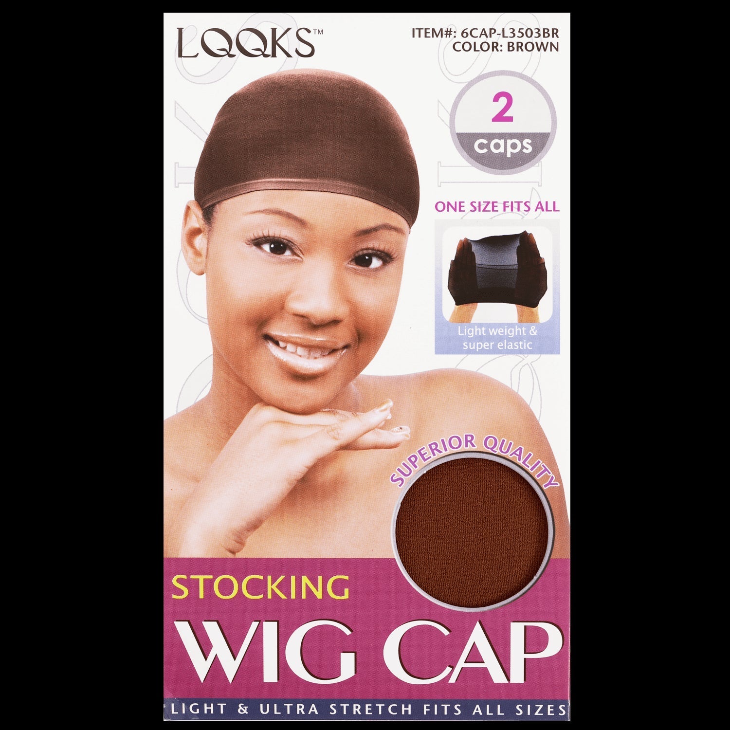 LQQKS brown stocking wig cap 2-pack, lightweight and ultra-stretch for a secure fit.