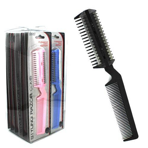 LQQKS Styling Razor Comb in black with neon accents for professional hair grooming