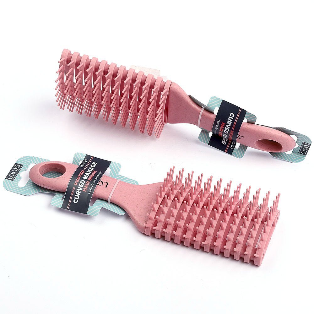 Vented Curved Massage Hair Brush – Ergonomic Scalp Stimulating Tool