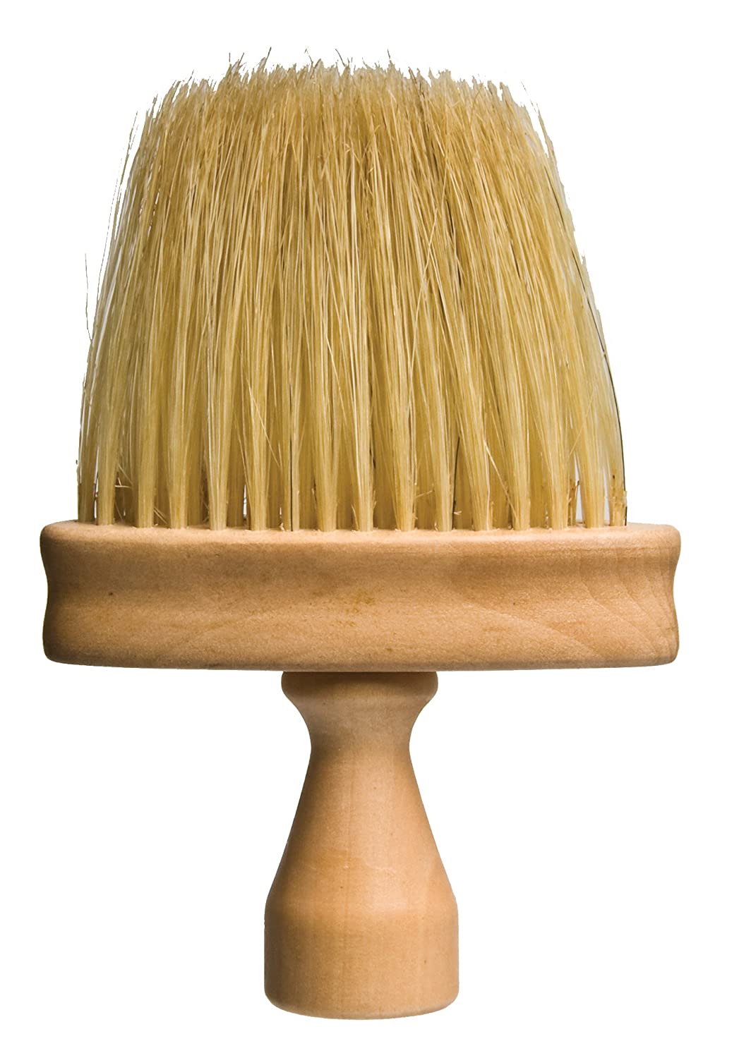 Minimalist wide neck duster with a natural light wood handle and cream pig hair bristles