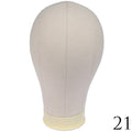 LQQKS canvas mannequin head in beige and off-white for displaying wigs and hats