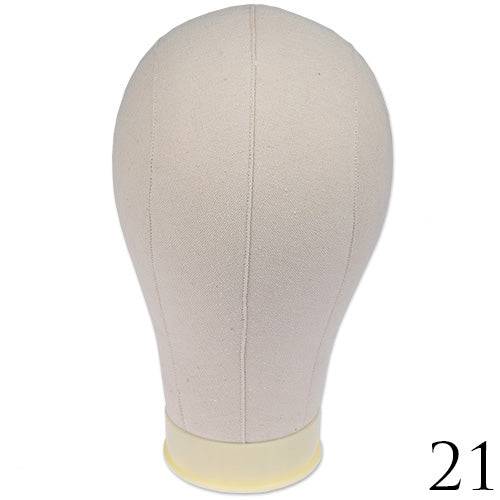 LQQKS canvas mannequin head in beige and off-white for displaying wigs and hats