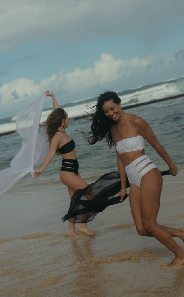 Hollywood High Waist Bikini Bottom with Playful Side Slits