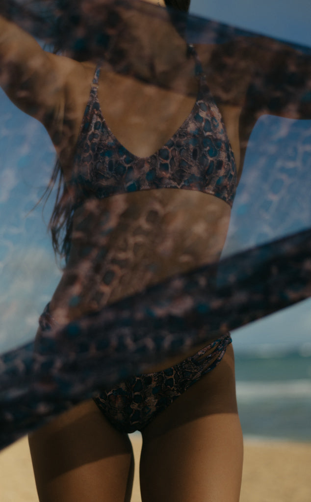 North Shore T-Back Bikini Top with Adjustable Strap Support