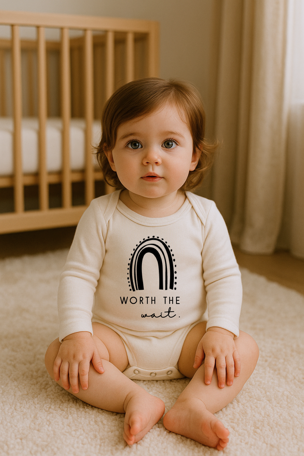 Worth the Wait Rainbow Organic Bodysuit Long Sleeve