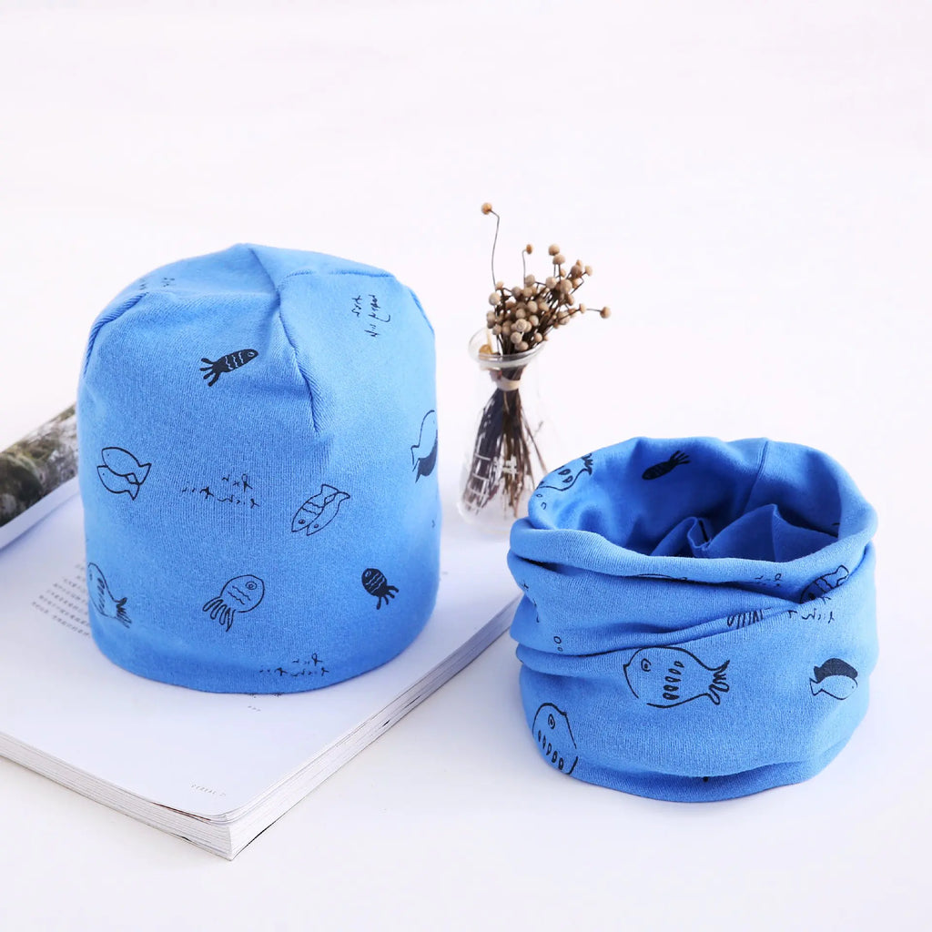 Autumn Winter Baby Cotton Scarf & Hat Set (Wholesale)