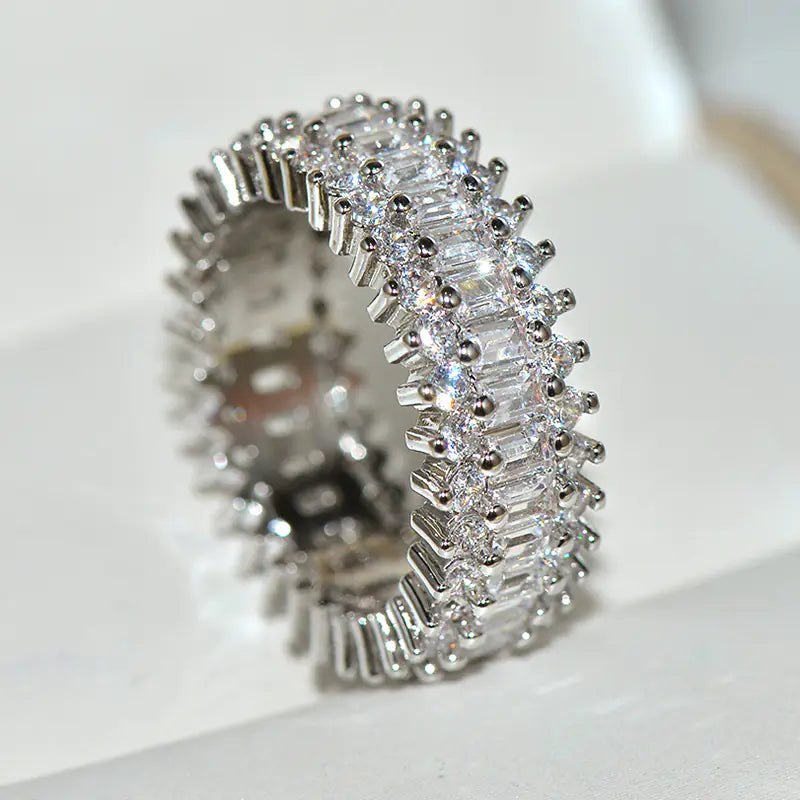 Gold Encrusted Zircon Ring Decoration