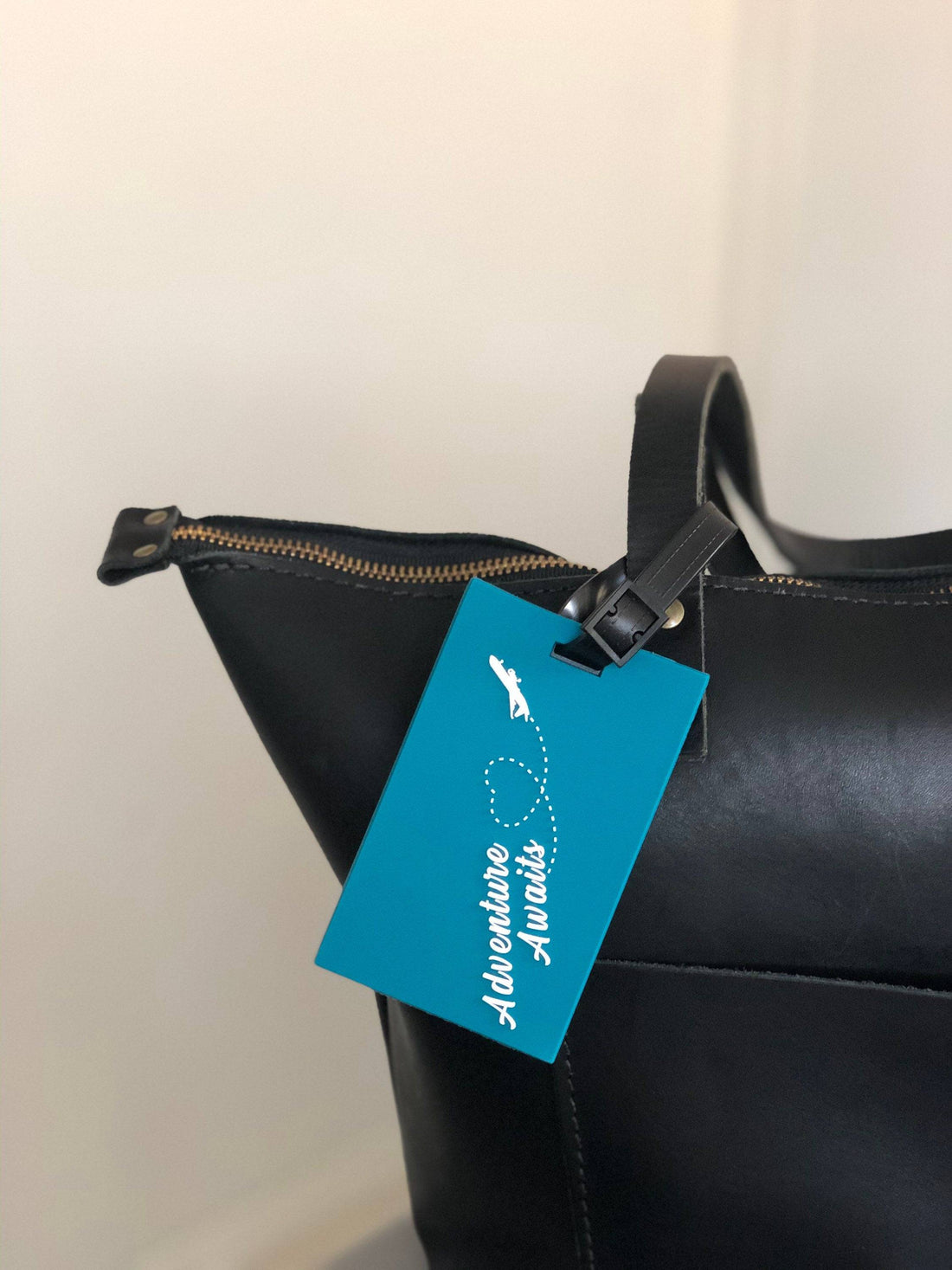 Adventure Awaits Luggage Tag | Teal Colored Bag Tag