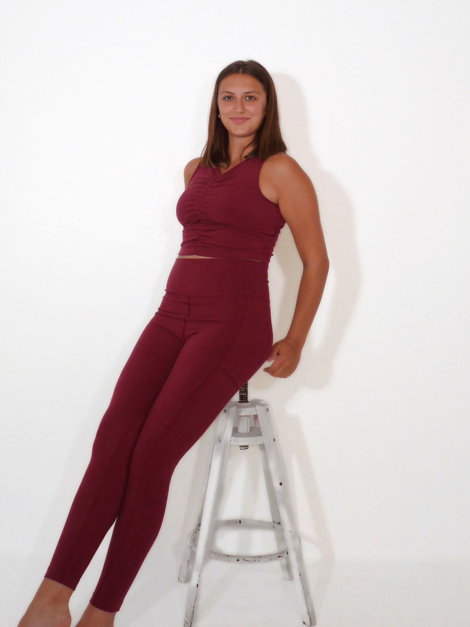 Luna Tank Top with Ruched Front Detail for Active Wear - Image 7