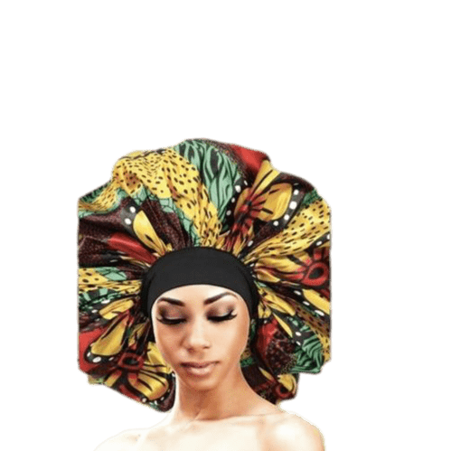 LUX by Qfitt Jumbo Satin Bonnet for protecting hair during sleep and reducing frizz.
