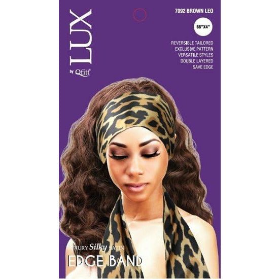 Lux by Qfitt Edge Band, a 66x4 inch black hair wrap for securing edges and wigs.
