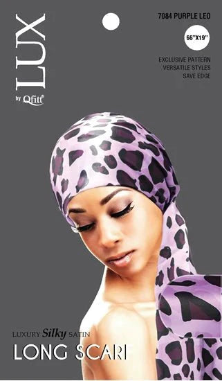 Long Satin Scarf with Animal Print – Versatile Hair Accessory