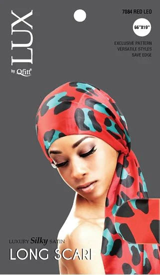 Long Satin Scarf with Animal Print – Versatile Hair Accessory