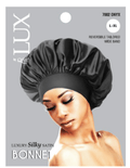 Lux by Qfitt Silk Bonnet in L-XL size for hair protection