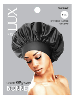 Lux by Qfitt Silk Bonnet in L-XL size for hair protection