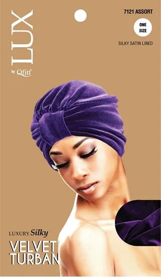 Velvet Turban with Silky Satin Lining for Hair Protection
