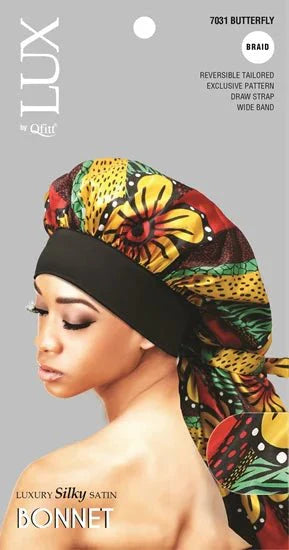 Lux Reversible Satin Bonnet Braid for Hair Protection