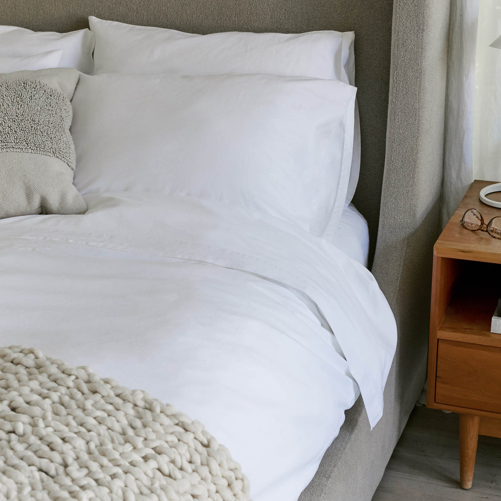 Australian Cotton Sateen Sheet Set in Solid and Stripe - Image 41