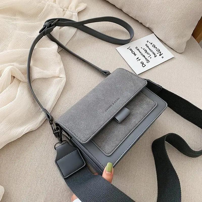 Mini PU Leather Flap Crossbody Bag - Trendy Lightweight Handbag