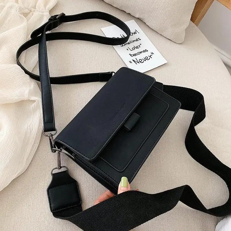 Mini PU Leather Flap Crossbody Bag - Trendy Lightweight Handbag