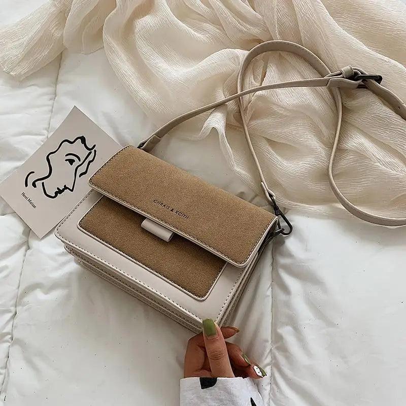 Mini PU Leather Flap Crossbody Bag - Trendy Lightweight Handbag