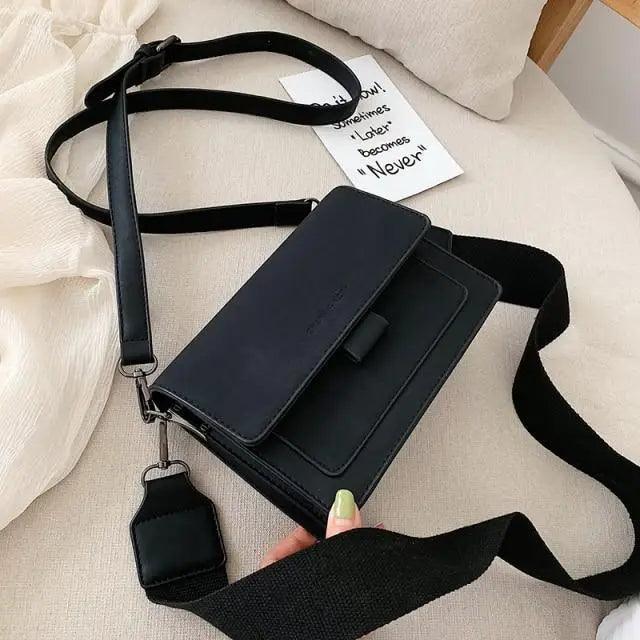 Mini PU Leather Flap Crossbody Bag - Trendy Lightweight Handbag