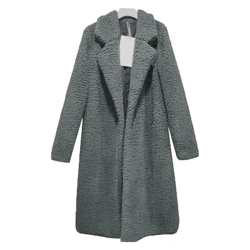 Women's Oversized Fleece Hooded Jacket with Zipper and Pockets