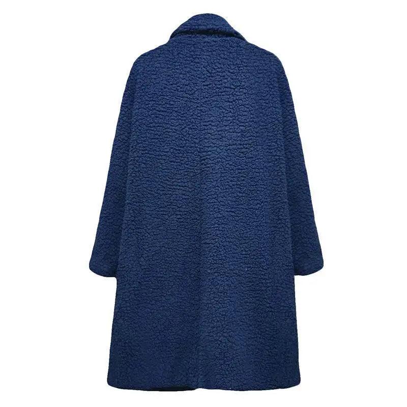 Women's Oversized Fleece Hooded Jacket with Zipper and Pockets