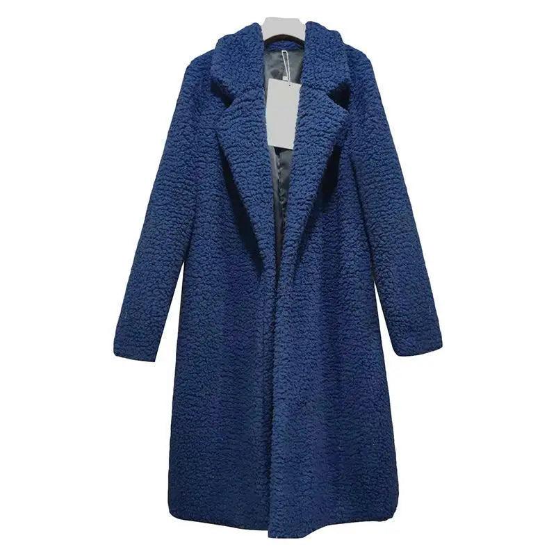 Women's Oversized Fleece Hooded Jacket with Zipper and Pockets
