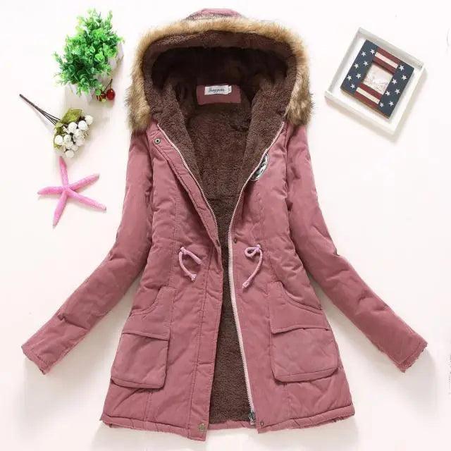 Women's Hooded Padded Cotton Jacket Slim Fit Winter Coat