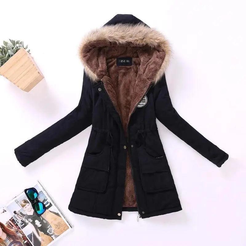Women's Hooded Padded Cotton Jacket Slim Fit Winter Coat