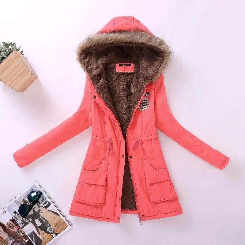 Women's Hooded Padded Cotton Jacket Slim Fit Winter Coat