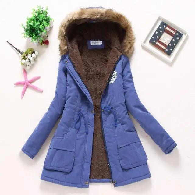 Women's Hooded Padded Cotton Jacket Slim Fit Winter Coat
