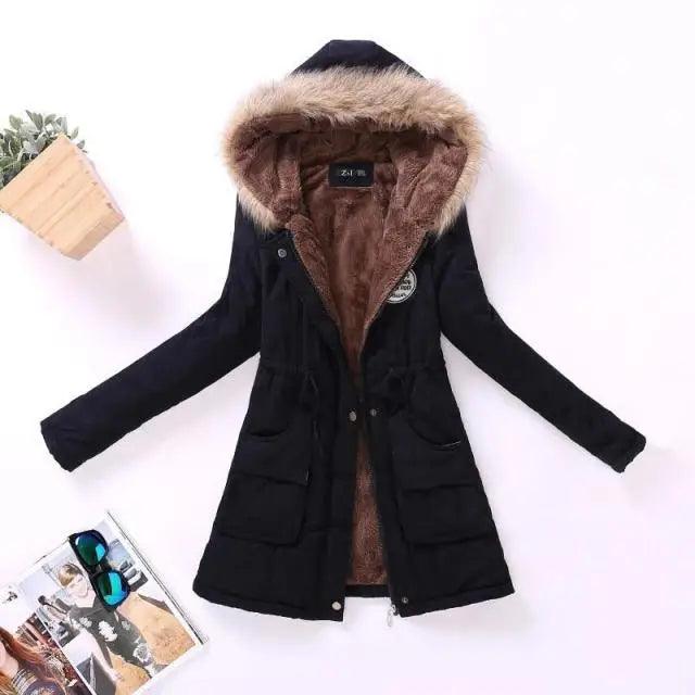 Women's Hooded Padded Cotton Jacket Slim Fit Winter Coat