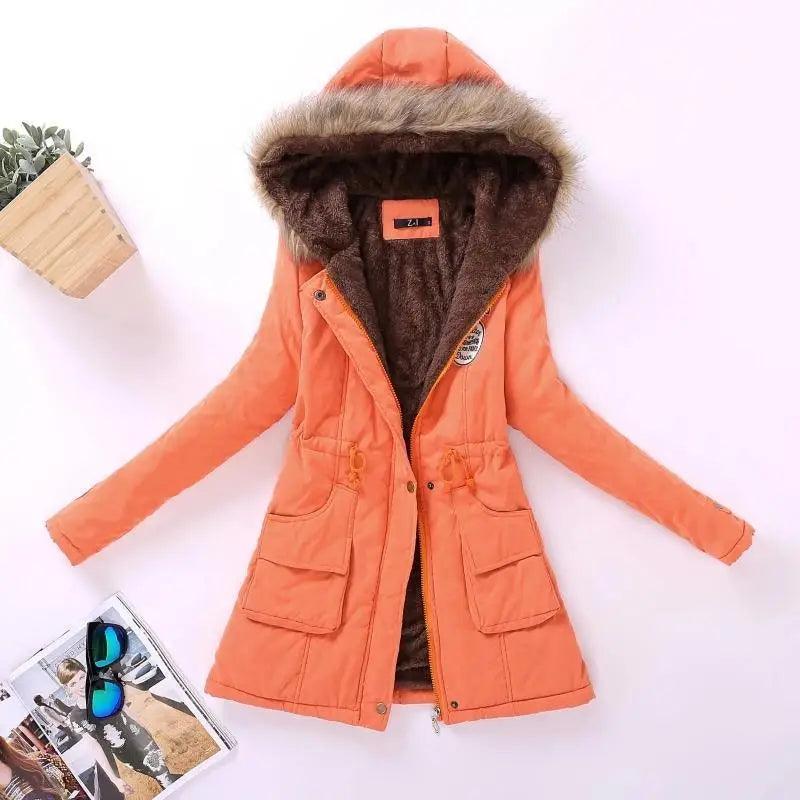 Women's Hooded Padded Cotton Jacket Slim Fit Winter Coat