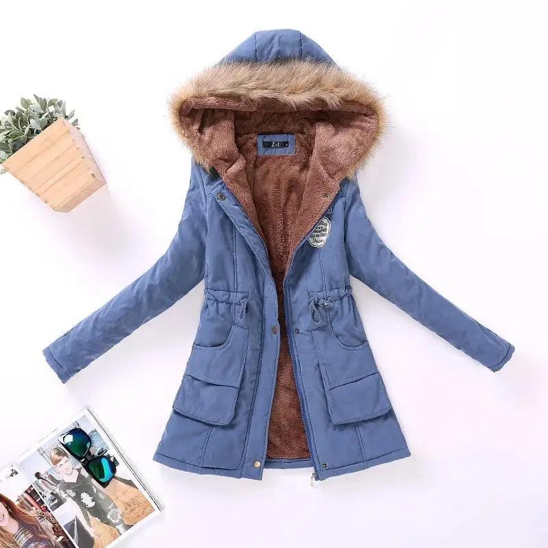 Women's Hooded Padded Cotton Jacket Slim Fit Winter Coat