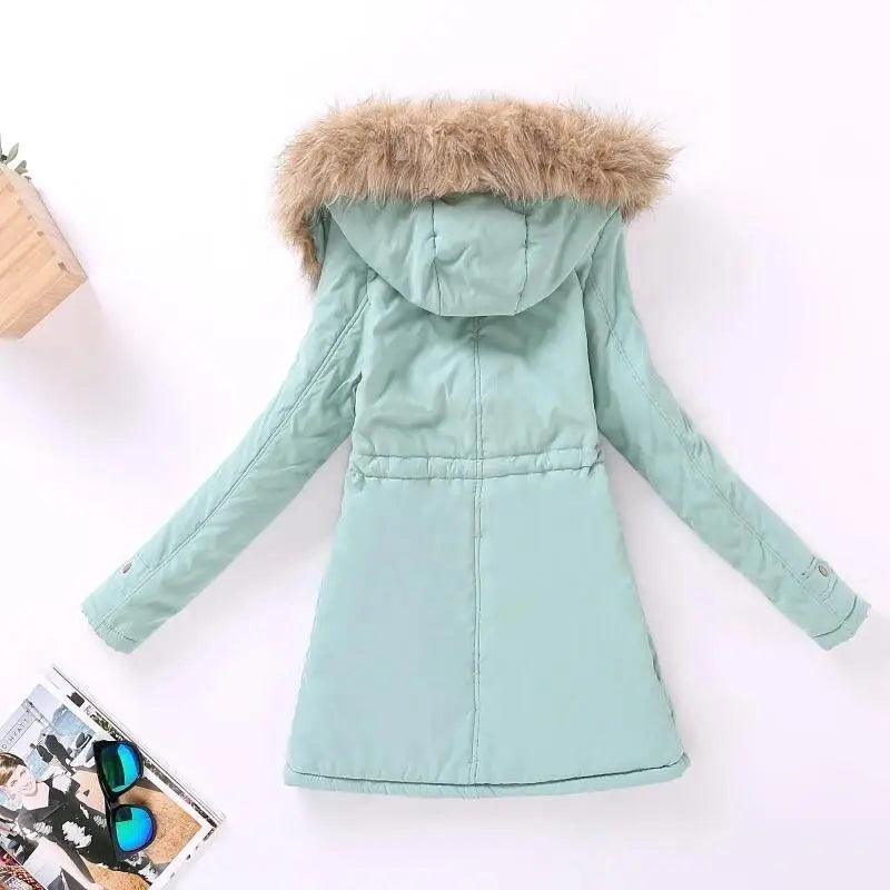 Women's Hooded Padded Cotton Jacket Slim Fit Winter Coat