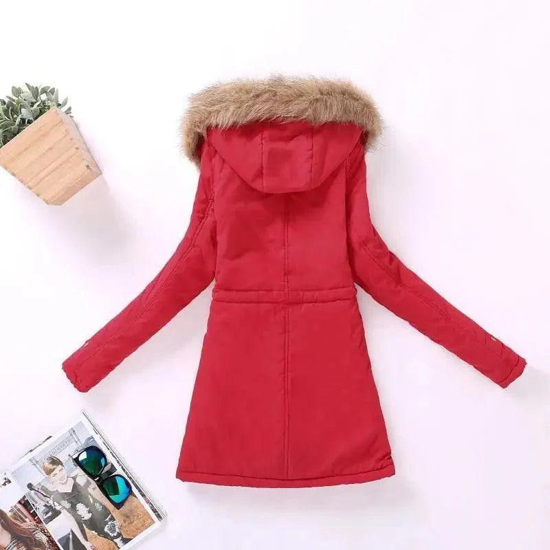 Women's Hooded Padded Cotton Jacket Slim Fit Winter Coat