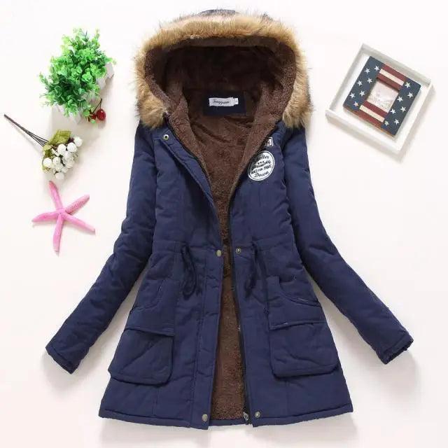 Women's Hooded Padded Cotton Jacket Slim Fit Winter Coat