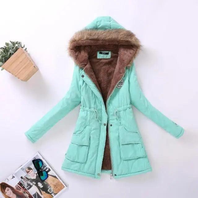 Women's Hooded Padded Cotton Jacket Slim Fit Winter Coat