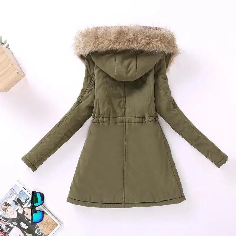 Women's Hooded Padded Cotton Jacket Slim Fit Winter Coat